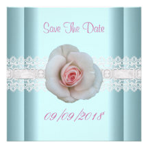 Ahorre el cordón color de rosa rosado blanco azul  invitacion personal 