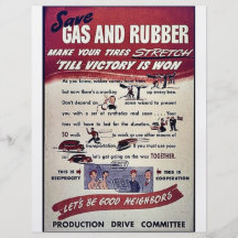 Ahorre el gas y el caucho tarjetas publicitarias
