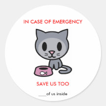 Ahorre el gato - emergencia etiquetas redondas