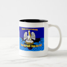 ¡Ahorre el golfo! ¡Pare el aceite! Taza