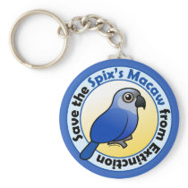 Ahorre el llavero del Macaw del Spix llaveros