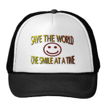 "Ahorre el mundo - una sonrisa a la vez " Gorras De Camionero