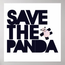 Ahorre el oso de panda posters