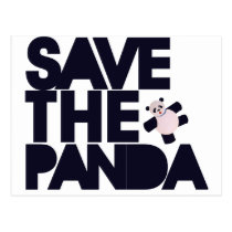 Ahorre el oso de panda tarjetas postales