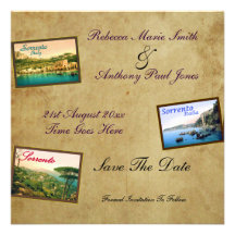 Ahorre el vintage Sorrento del ~ de la fecha Invitacion Personalizada