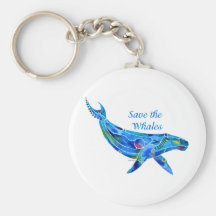 Ahorre la ballena jorobada llaveros personalizados