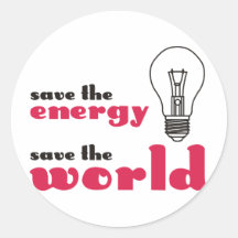 Ahorre la energía, ahorre el mundo pegatina