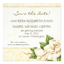 Ahorre la fecha - damasco de la magnolia invitaciones personales 