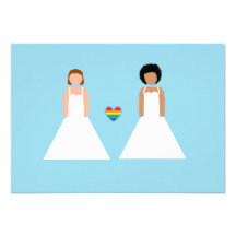 Ahorre la fecha -- pares lesbianos interraciales invitaciones personalizada