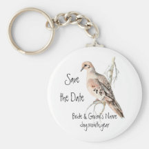 Ahorre la fecha, TurtleDove, boda del pájaro Llavero