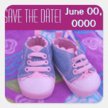 ¡Ahorre la fecha! Zapatos rosados de los pegatinas