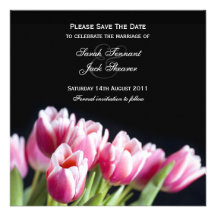 Ahorre la invitación del tulipán del rosa de la fe