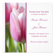 Ahorre la invitación del tulipán del rosa de la fe