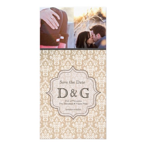 Ahorre la tarjeta blanca de Filligree del damasco  Tarjetas Personales Con Fotos
