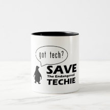 Ahorre la taza en peligro de Techie