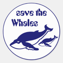 Ahorre las ballenas pegatinas redondas