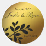 Ahorre las hojas del oro del pegatina del boda de 