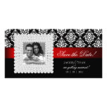 Ahorre las joyas rojas blancas negras de Navidad d Tarjetas Personales Con Fotos