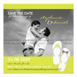 Ahorre las margaritas de los flips-flopes del boda invitacion personalizada