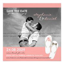 Ahorre las margaritas de los flips-flopes del boda invitacion personal 