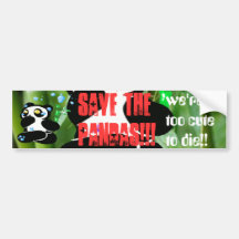 ¡ahorre las pandas!! - pegatina para el parachoque etiqueta de parachoque