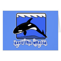 Ahorre los productos de las orcas de las ballenas felicitaciones