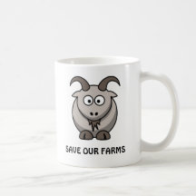 Ahorre nuestra taza de la cabra de las granjas