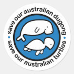 Ahorre nuestro dugong y tortugas pegatina