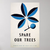 Ahorre nuestros árboles poster