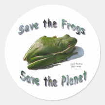 Ahorre Treefrogs verde Etiqueta Redonda
