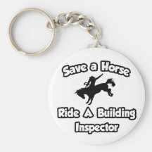 Ahorre un caballo, monte a un inspector de constru llavero personalizado