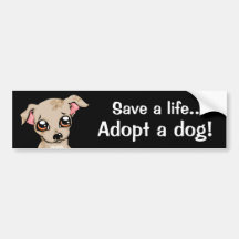 Ahorre una vida adoptan un perro pegatina de parachoque