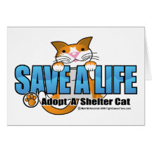 Ahorre una vida: Adopte un gato del refugio Tarjetas