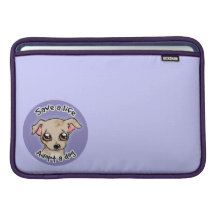 Ahorre una vida. adopte un logotipo del perrito de funda macbook air