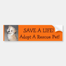 ¡AHORRE UNA VIDA! , Adopte un rescate. Mascota!. Pegatina De Parachoque