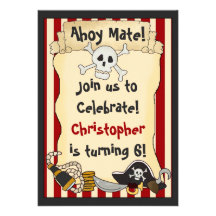 ¡Ahoy compañero! Invitación del cumpleaños del pir