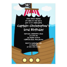 Ahoy invitaciones lindas de la fiesta de cumpleaño anuncio personalizado