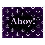¡Ahoy! Púrpura oscura del diseño del modelo del an Tarjeta Postal