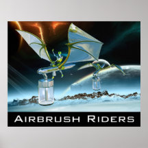 Airbrush Riders Painting Poster