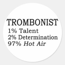 Aire caliente de Trombonistt Pegatinas Redondas