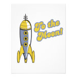 al cohete de espacio retro de la luna comunicado