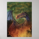 ¡al rescate! impresión de la lona del dragón de la poster
