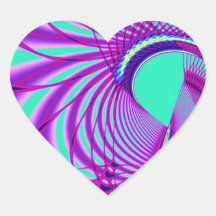 ALAMBRE - arte del fractal Calcomanías Corazones Personalizadas