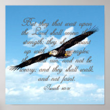 Alas como Eagles, biblia del cristiano del 40:31 d Posters