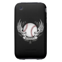 Alas del béisbol tough iPhone 3 fundas