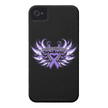 Alas del corazón de la conciencia del linfoma de H iPhone 4 Case-Mate Cárcasa