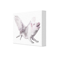 Alas reales de la lona de arte del cerdo del vuelo lienzo envuelto para galerias
