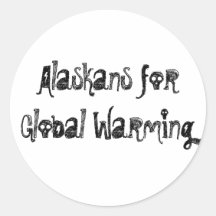 Alaskans para el calentamiento del planeta etiqueta