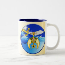 Albañil y emblema de Shriner Tazas De Café