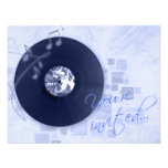 Álbum de registro en la invitación azul del baile